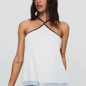 Princess Polly White Camisole with Black Trim
